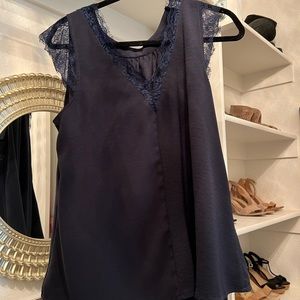 Navy blouse with beautiful lace